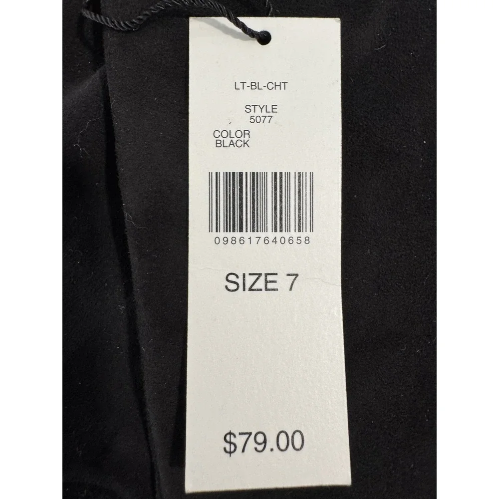 Lord & Taylor Black Suede Leather Cashmere Lined Gloves Women's Size 7‎